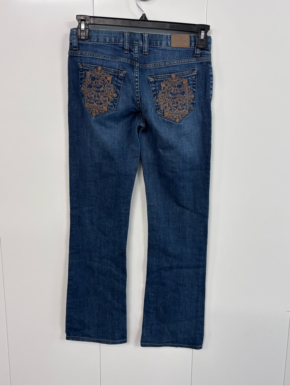 Disney Parks Denim Jeans Womens 28” Blue Mickey Mouse Embroidered Pocket